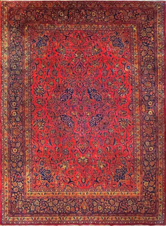 Antique Persian Manchester Kashan Carpet, Signed