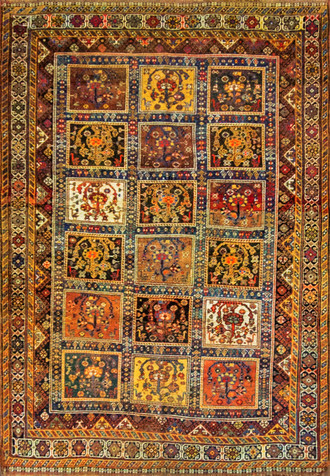 Antique Persian Qashqai Garden Rug