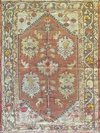 Antique Turkish Oushak Rug