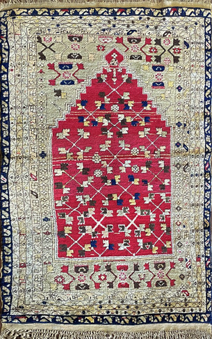 Antique Turkish Konya Prayer Rug c-1880