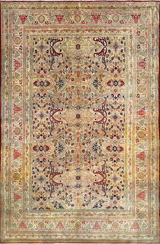 Antique Persian Tabriz Hajji Jalili Carpet, The crown Of Persian Rugs