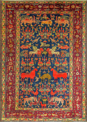 A Persian Silk Feraghan Rug