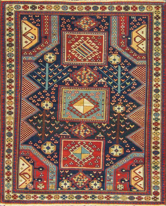 Incredible Antique Caucasian Baku Rug