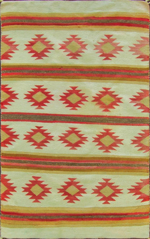 Antique Navajo Banded Geometric Rug