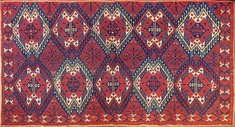 Antique Yomud Turkoman Rug Fragment AS IS, 3' x 5'6" 