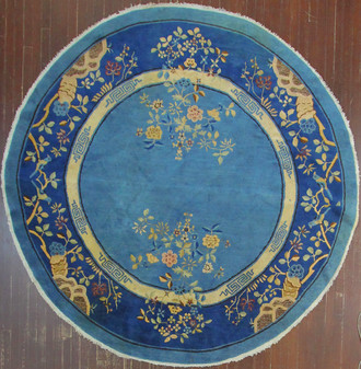 Antique Art Deco/Peking Chinese Circular Rug