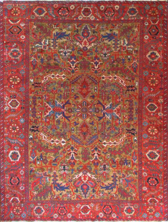 Antique Persian Heriz carpet