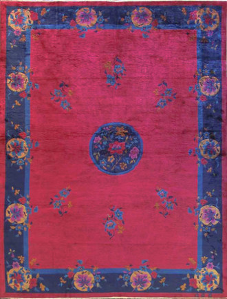 Antique Art Deco Chinese Carpet 
