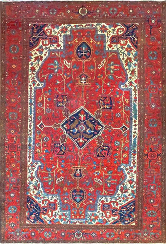 Antique Persian  Heriz/Serapi Carpet , 9' x 13' c-1910 #17402