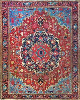 Antique  Heriz/ Serapi Oriental Carpet 