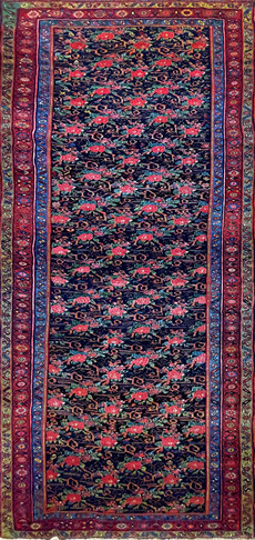 Antique Persian Bijar Halvayi Carpet