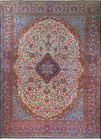 Antique Persian Dabir Kashan Carpet