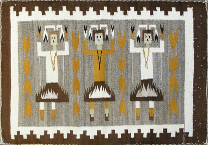 Navajo Three Figure Yei Rug image 1