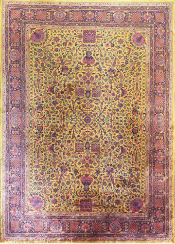 Antique Persian Manchester Wool Kashan Carpet image 1