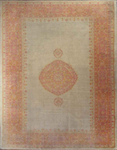 Antique Turkish Green Oushak Carpet image 1